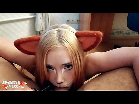 ❤️ Kitsune waxay liqaysaa dick oo afkeeda ku dhufatey ❤  Galmada dabada ❤